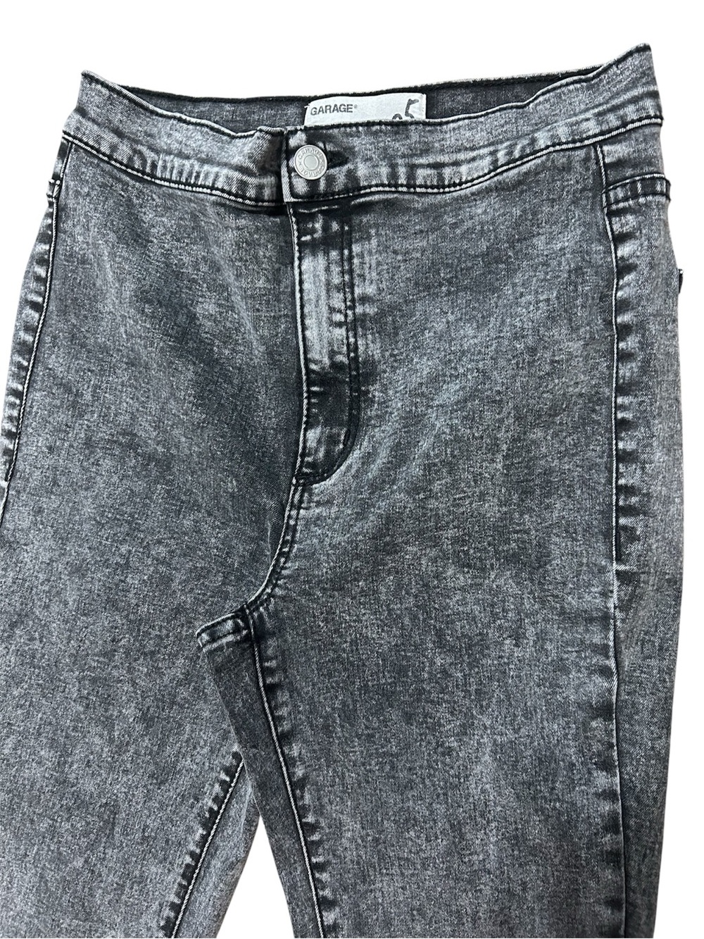 Garage Mid-Rise Skinny Black Acid Wash Jeggings - Picture 5 of 11